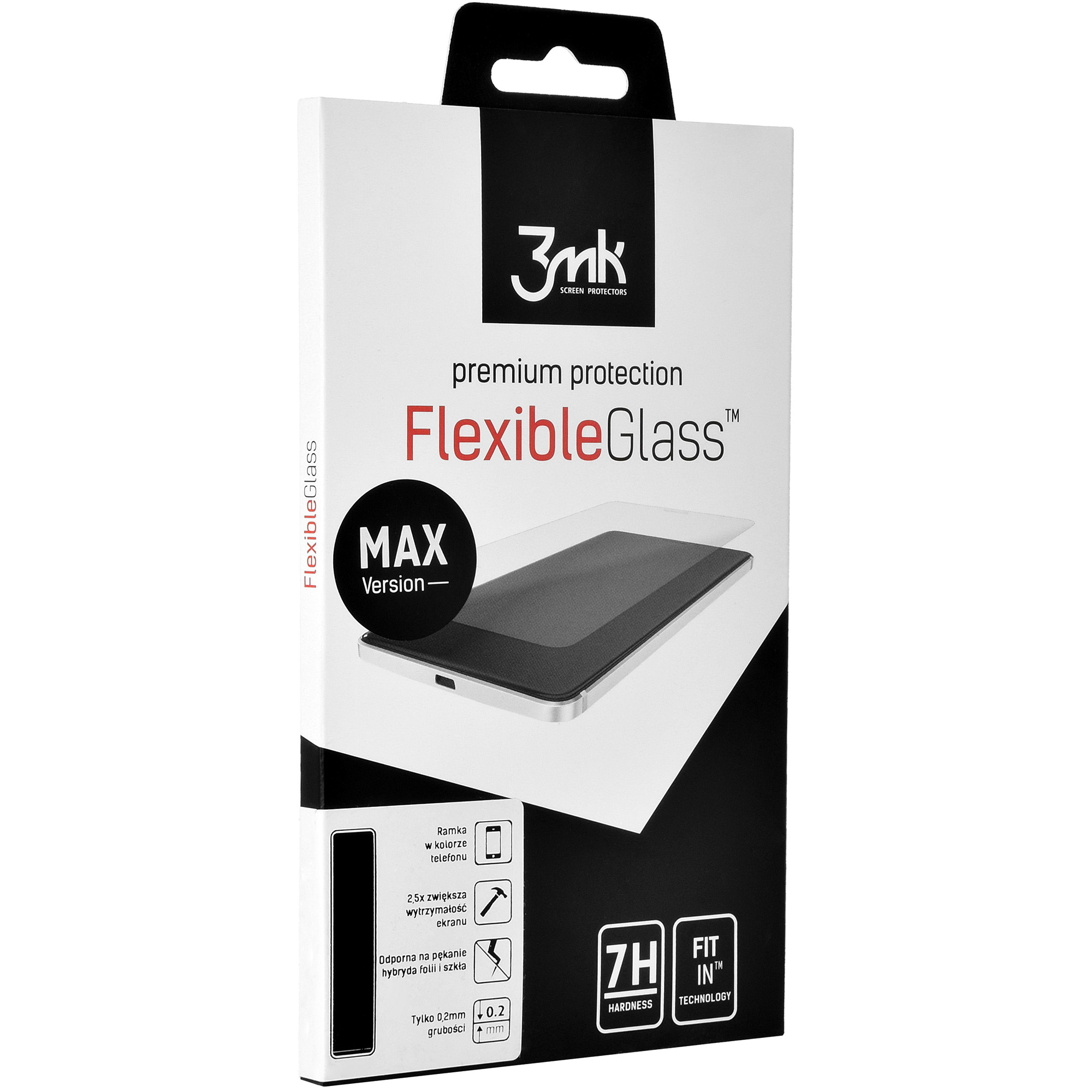 Szkło hybrydowe 3mk Flexible Glass Max dla iPhone 7 / iPhone 8